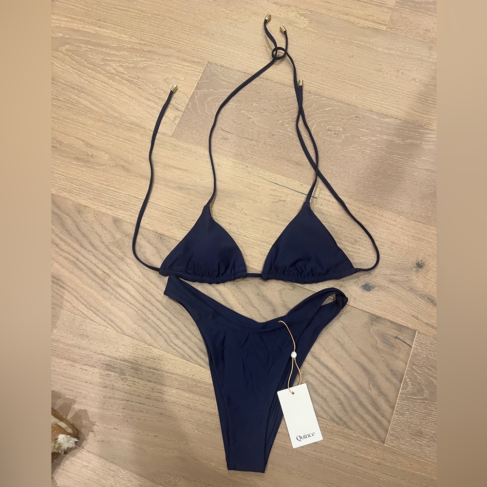 New with tags womens size small navy Quince bikini